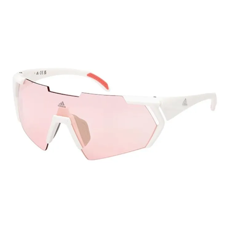 Adidas Plastic Irregular Shape Sunglasses Unisex White