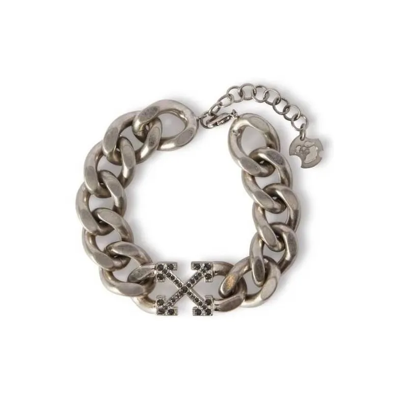 OFF WHITE Crystal Arrow Chain Bracelet