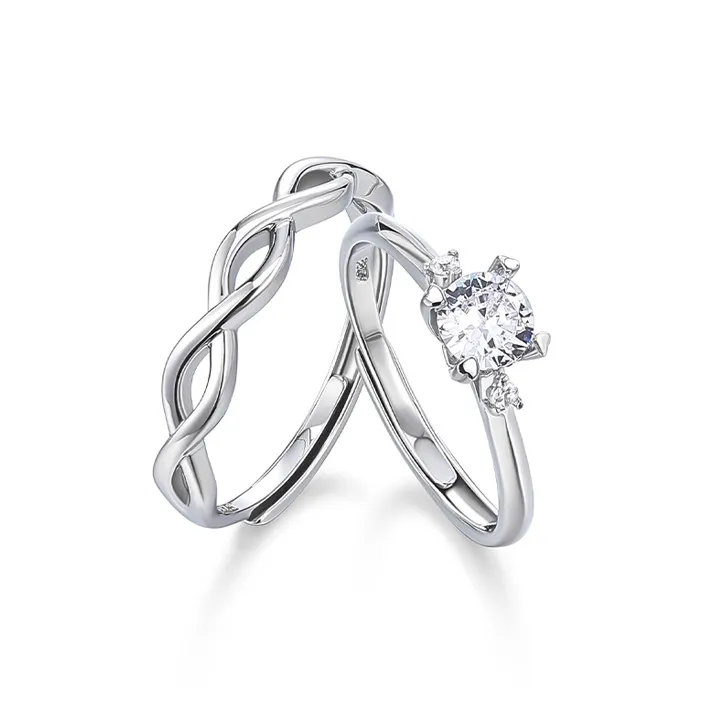 KADER S925 Silver Rings Unisex Silver White