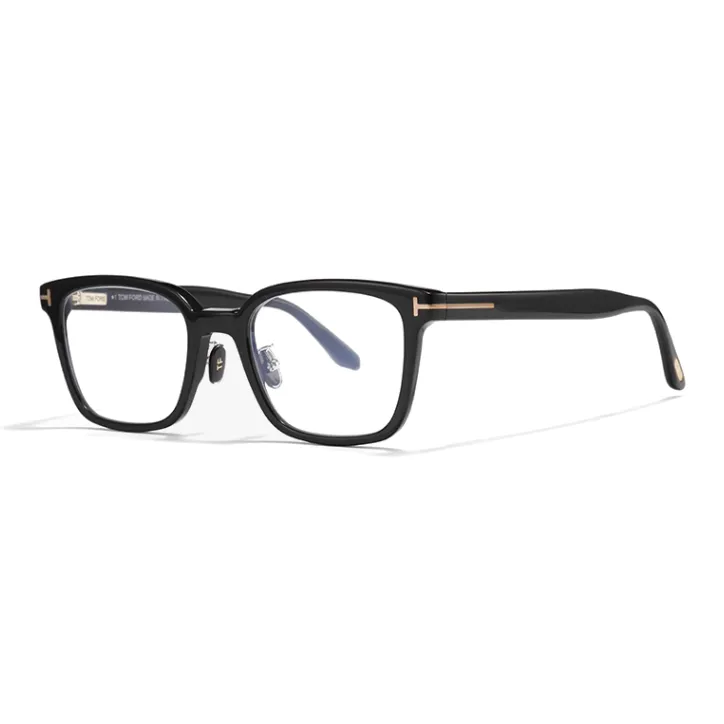 TF Plate And Metal Rectangular Eyeglass Frames Unisex Black