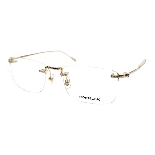 MONTBLANC Plate Frame Rectangular Eyeglass Frames Men's