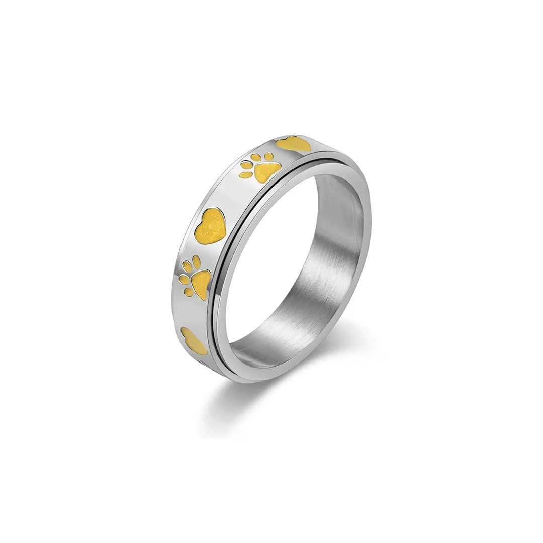FOREVER MELODY Кольца из титанового сплава унисекс серебро желтый