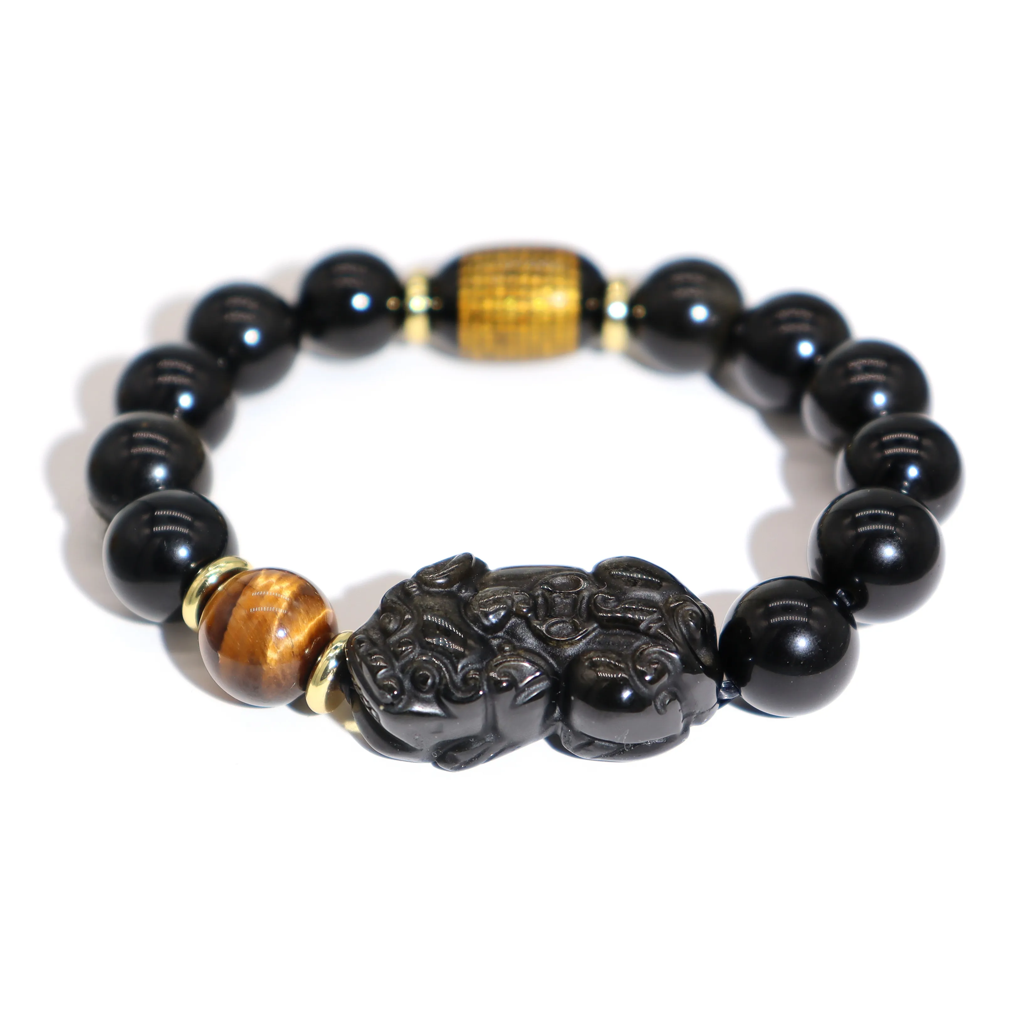 Love Link Золотой SHEEN Обсидиан Браслеты Мужской