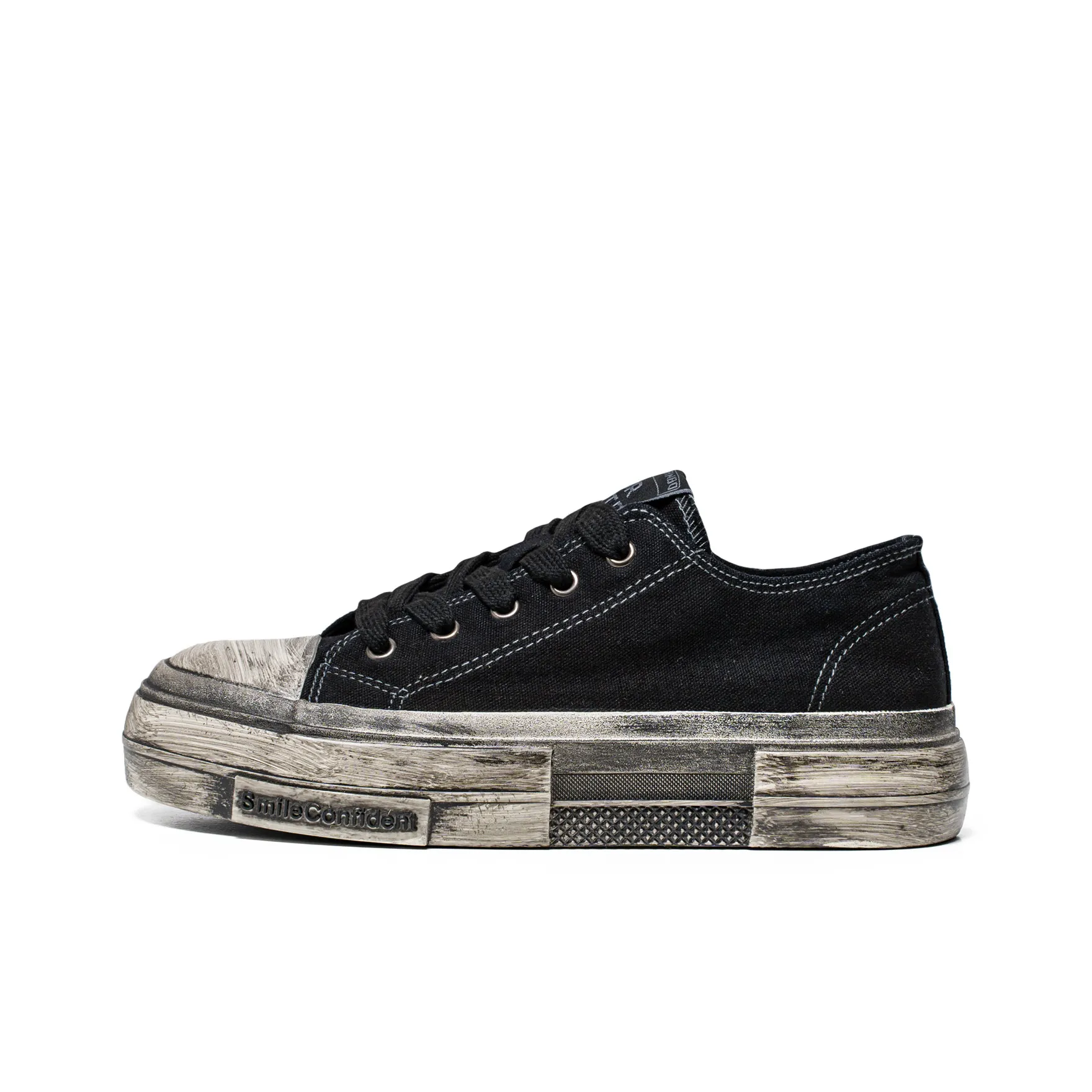 Mengsai Abrasion Resistant Slip Resistant Low Top Canvas Shoes Men's Black