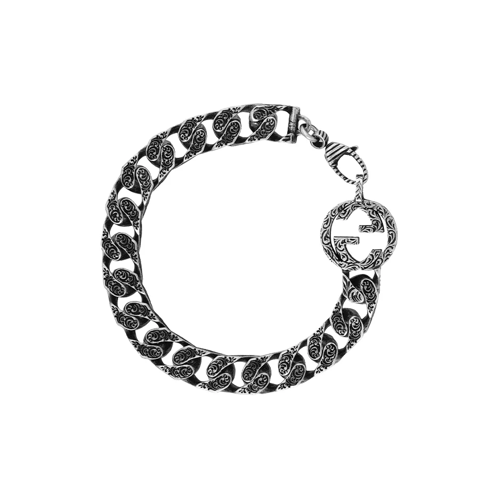 GUCCI 925 Sterling Silver Bracelets Men's Silver