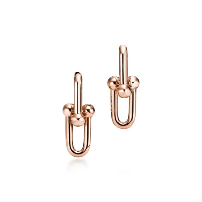 TIFFANY & CO. 18K Earrings Women's Rose Gold