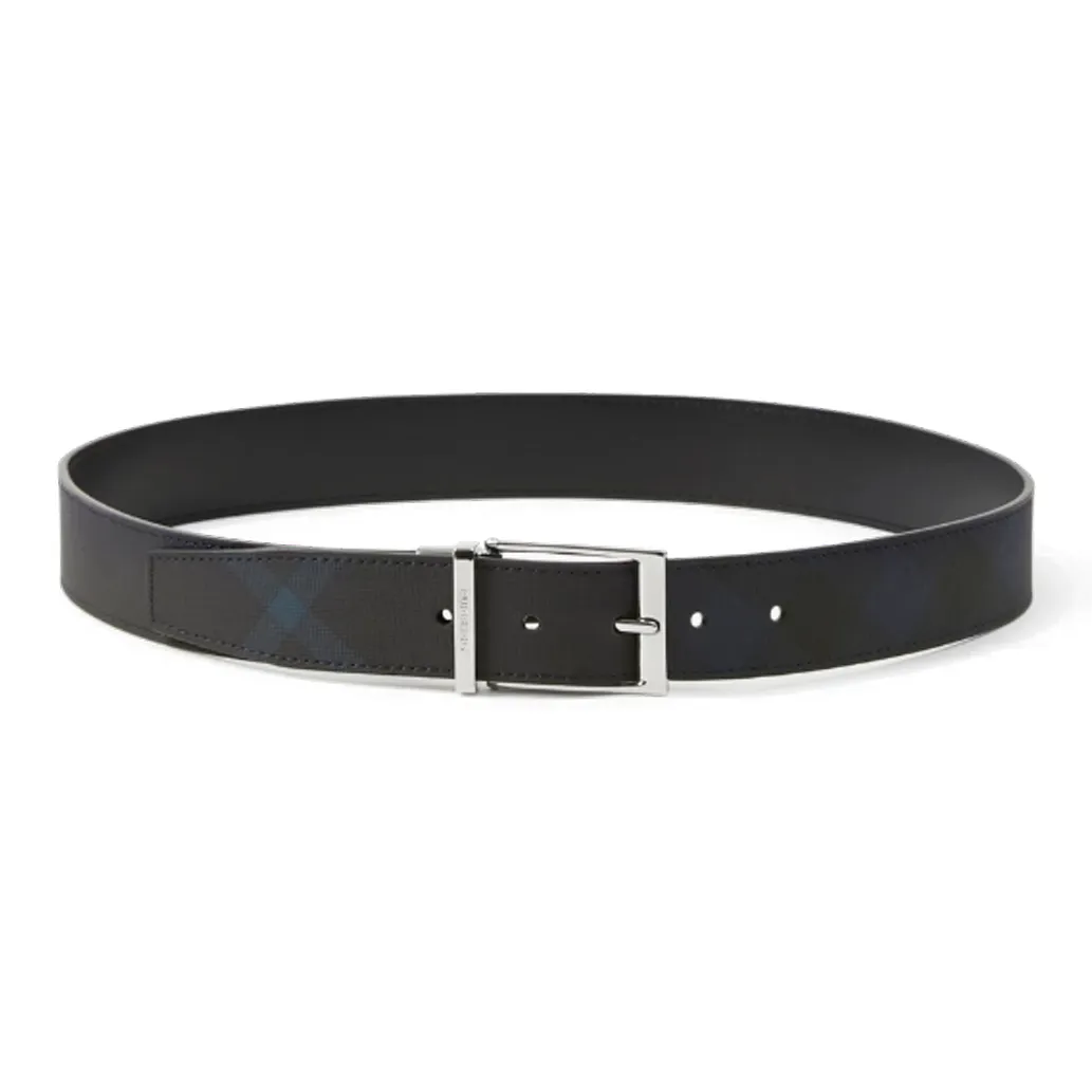 Burberry Полиуретан Полиэстер Волокно Хлопок Кожаные ремни Мужской Темно-синий Ширина 3,5CM