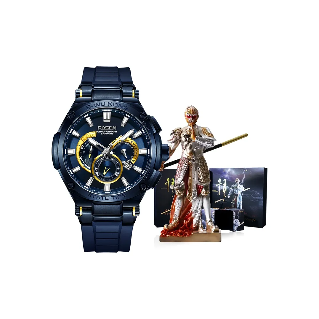 ROSDN Кварцевый механизм Мужские часы 52,5мм*46мм*13,45мм Черный