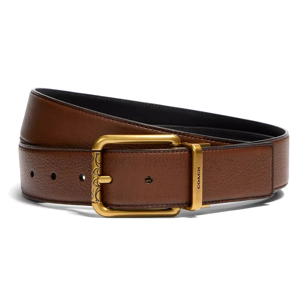 COACH Кожа Телячья кожа Кожаные ремни Мужской Коричневый Ширина 3,8 см