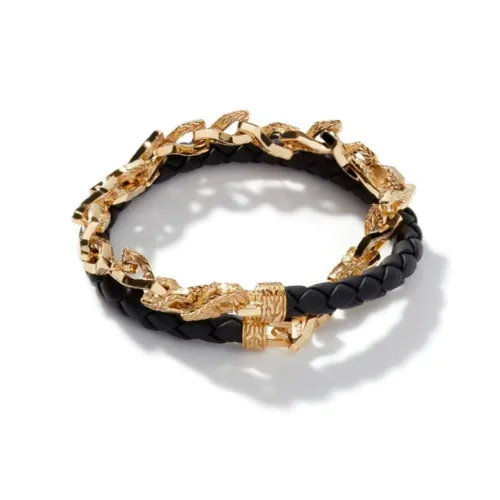 John Hardy 18k Gold Кожа Нарукавные повязки Унисекс