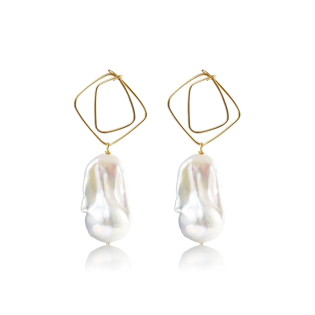 COCOKIM Серьги с покрытием из 14-каратного золота женские