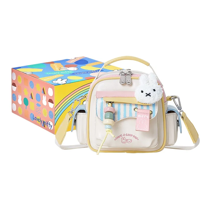 Miffy Synthetic Leather Shoulder Bag Crossbody Bag Small Size Women's White Pink