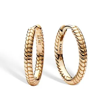 Pandora Gold Plated Copper Silver Alloy Earrings Unisex Gold