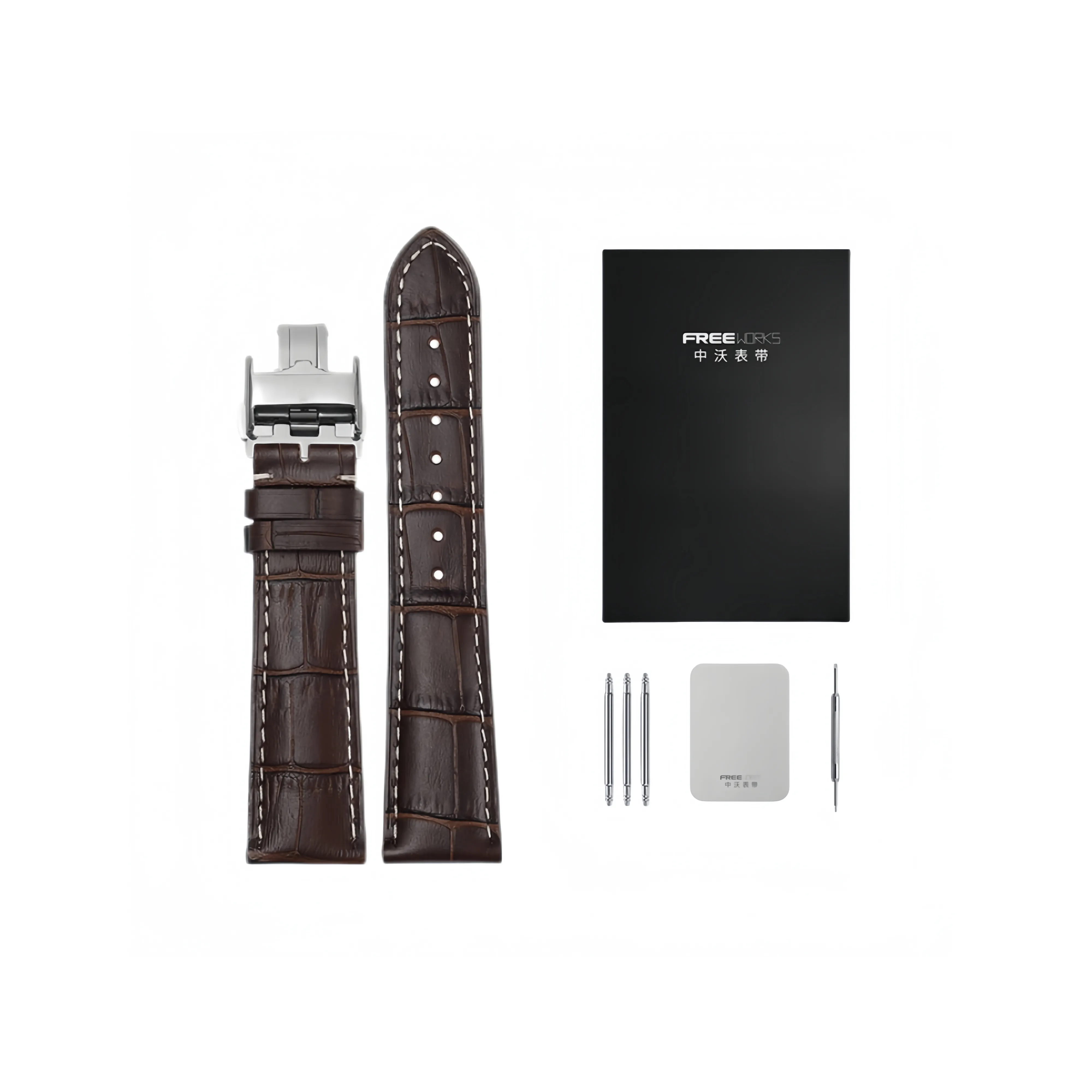 Zhongwo Ремешок Все Совместимость Коровья кожа Материал 22 мм