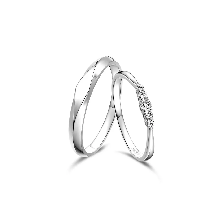 FANCI 18K Gold Inlay Lab Grown Diamond Rings Unisex