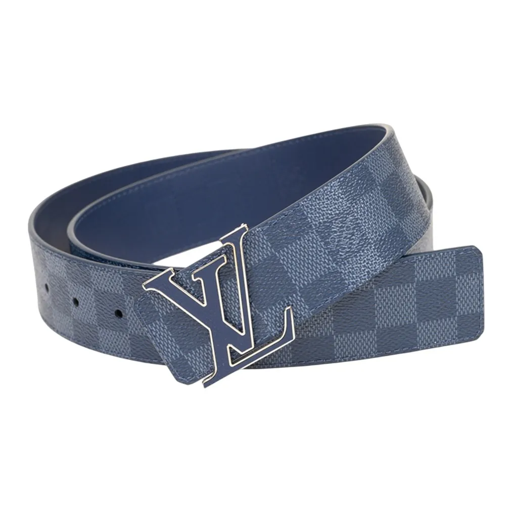 LOUIS VUITTON Initiales Leather Belts Men's Width  4cm
