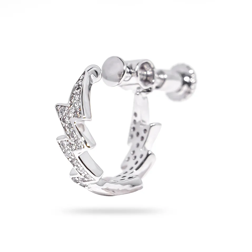 WIC Lightning T Square Rhinestone Заколка для волос On Серьги Унисекс