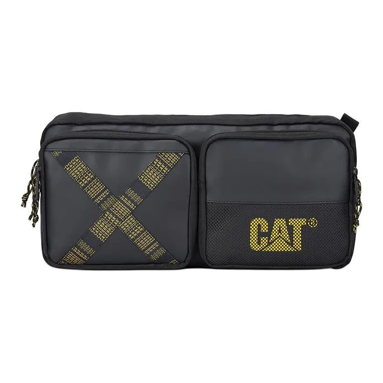 CAT 10L Sling Bag Сумка через плечо из полиэстера с ПУ (полиуретан) Черная Мужская