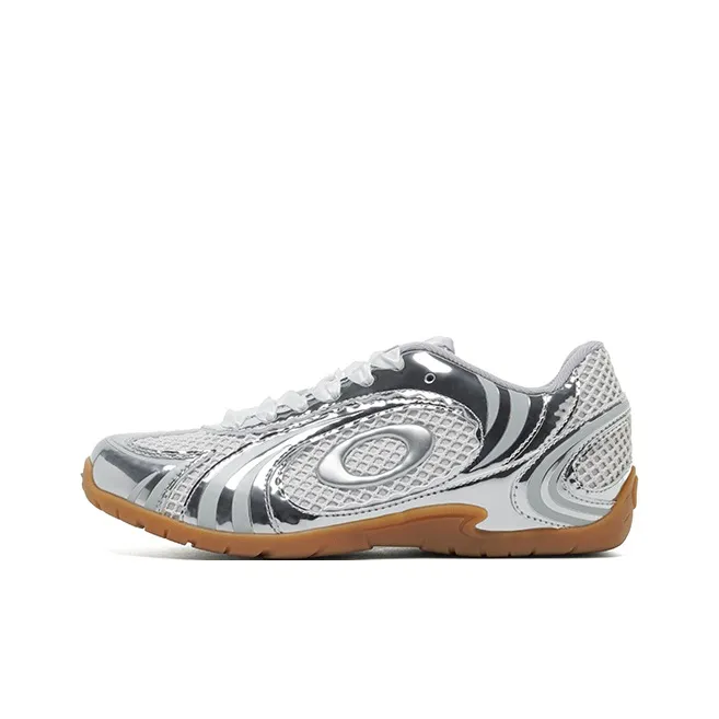 OLD ORDER Thin Sole Shoes Lightweight Anti Slip Low Top Casual Shoes Women's Silver