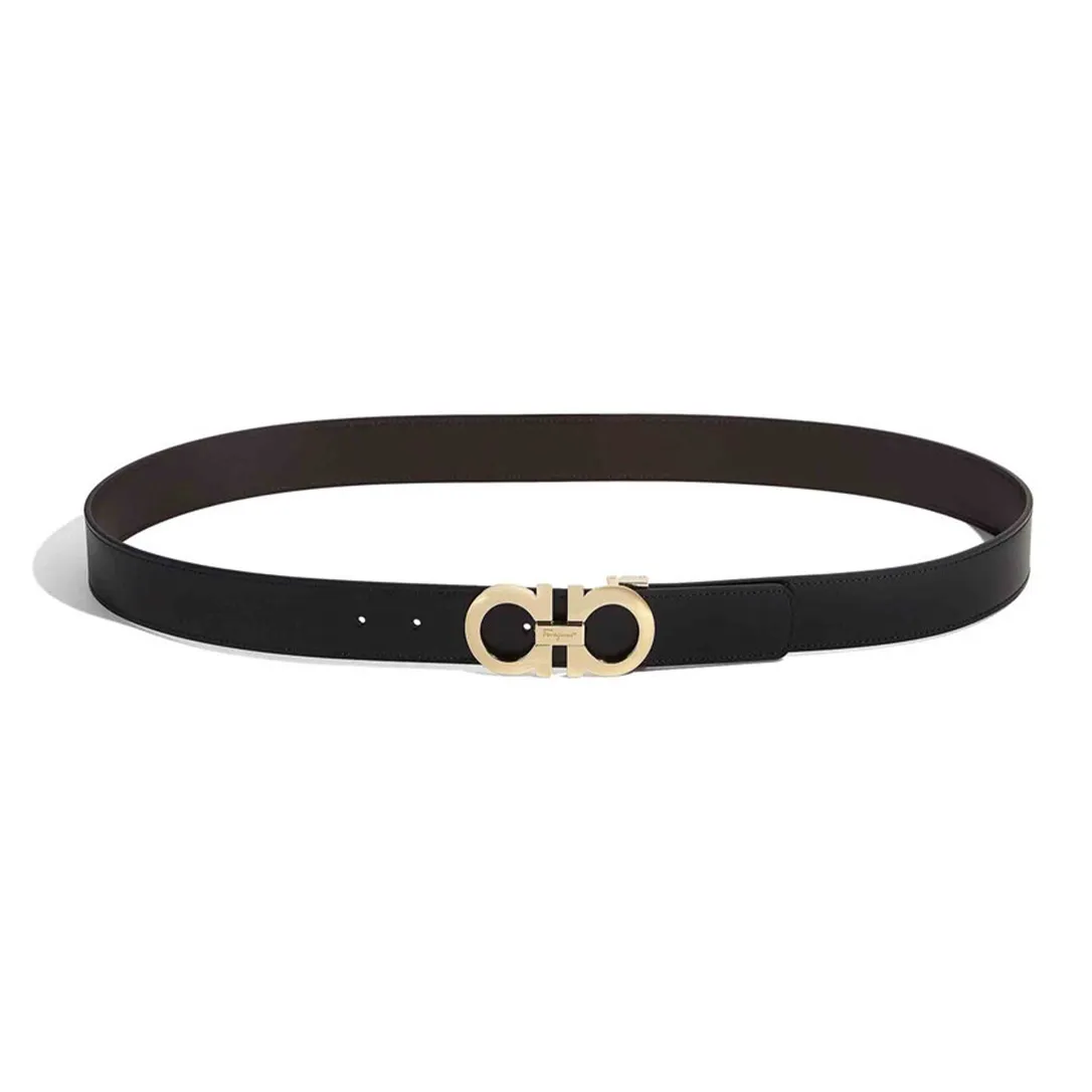 Ferragamo Reversible And Adjustable Gancini Belt Polished