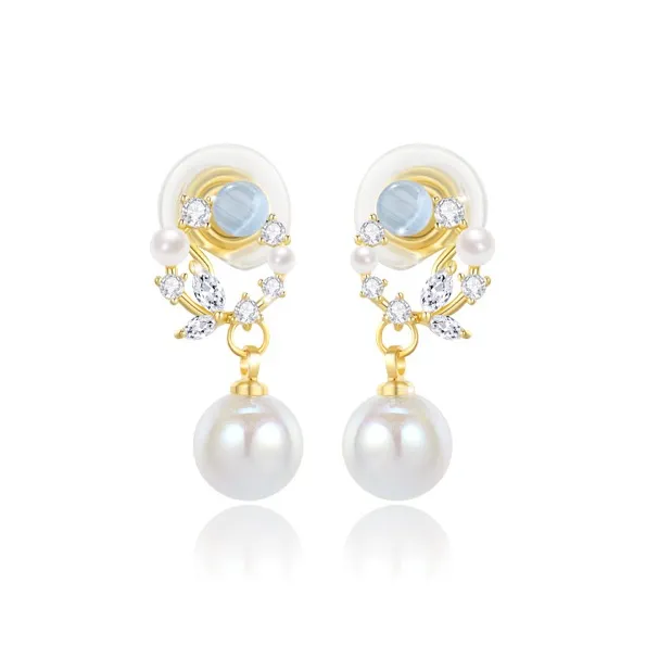 QIMEILA Искусственный жемчуг Заколка для волос Серьги On Женские