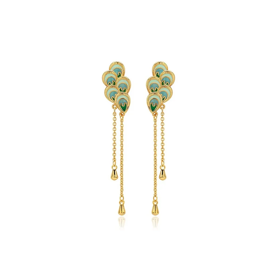 Fariya Серьги-булавки из стерлингового серебра 925 пробы с покрытием из медного 18K золота. Женские