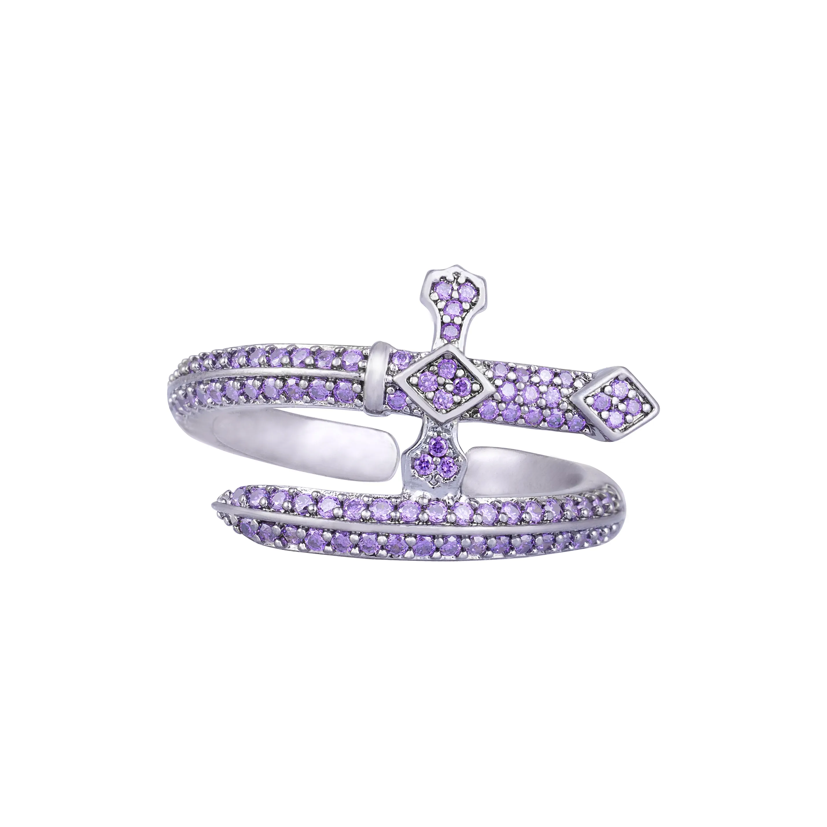 ICEGANG Циркон Регулируемое Кольцо с Открытым Концем Full Ромб Классический и Унисекс