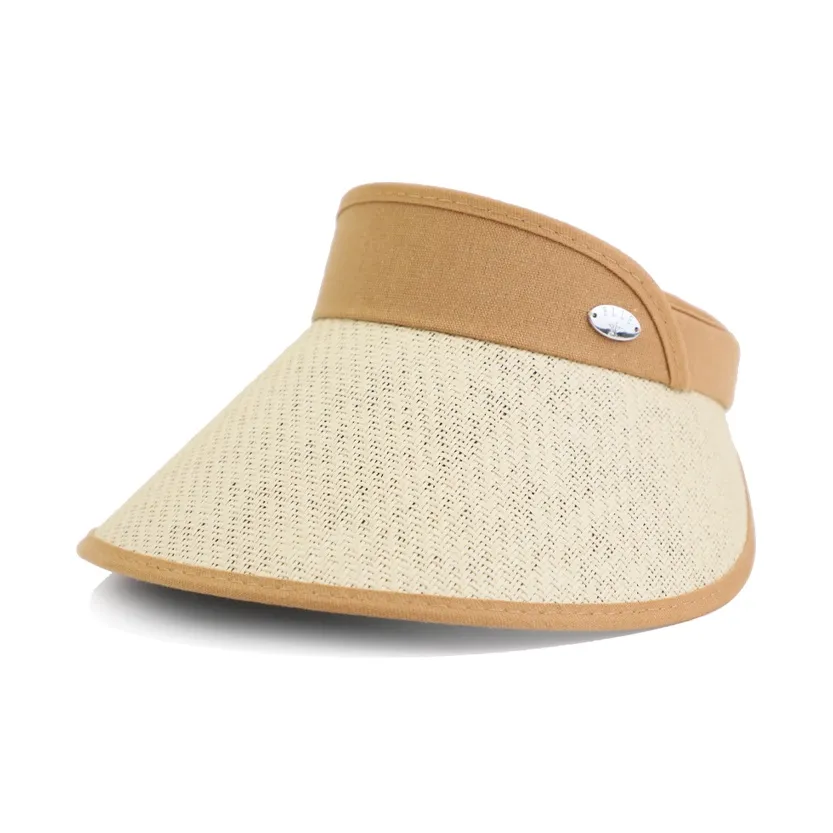 ELLE Хлопок Целлюлозное волокно Широкий козырек Визор Соломенная шляпа Женские