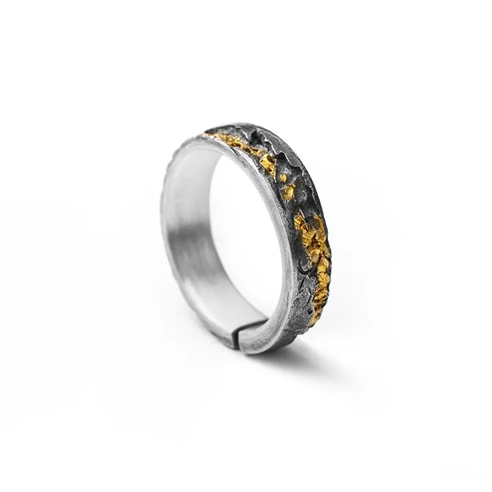 JKEM Серебряное покрытие медные кольца унисекс