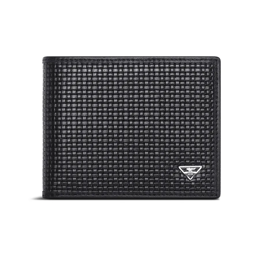 SEPTWOLVES Top Grain Cow Leather Wallet With Coin Purse Men's Black