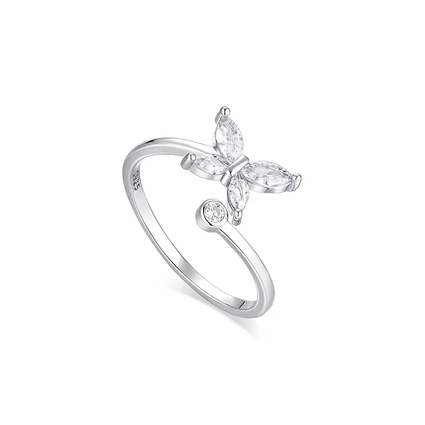 KADER S925 Silver Rings Women's Silver White