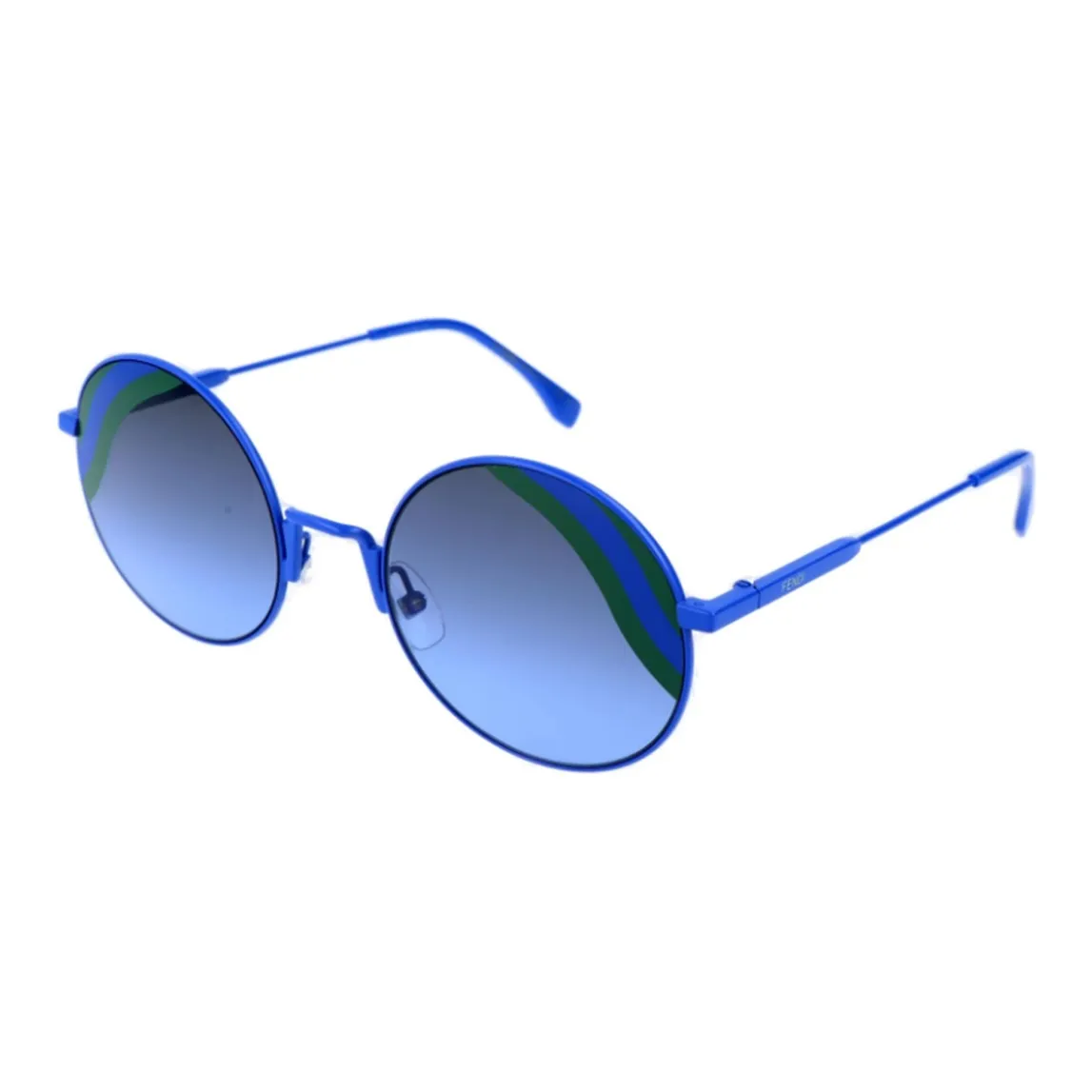 FENDI Пластиковая оправа Круглые Солнцезащитные очки Женские Синие