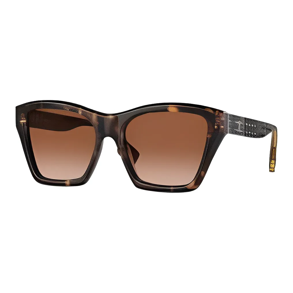 Burberry Acetate Irregular Shape Sunglasses Women's Black