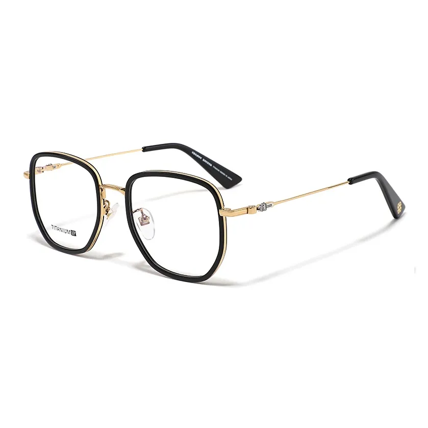 Sagawa Пластина Wa Металл Неправильный многоугольник Функциональные очки Унисекс