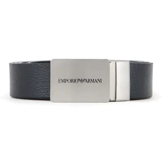 EMPORIO ARMANI Cow Leather Belts Men's Black Width 3cm