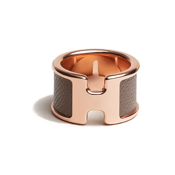 HERMES Olympe Metal Rings Women's Rose Gold