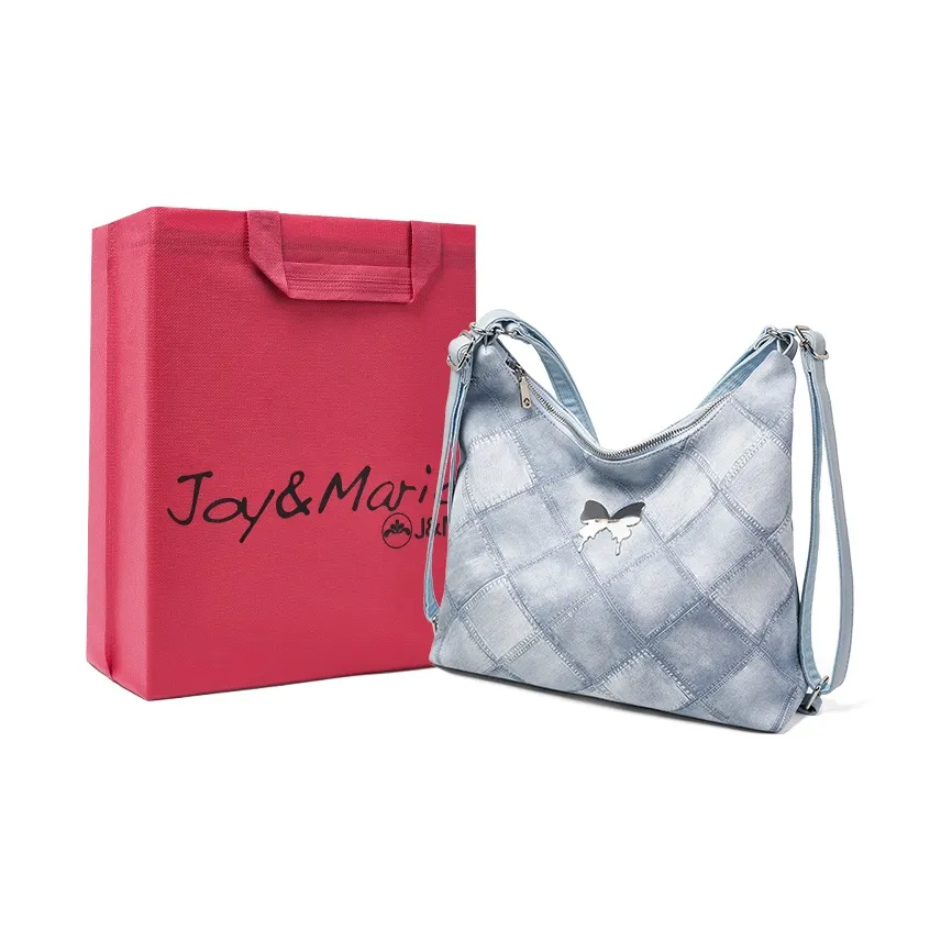 Joy Mario Сумка через плечо из синтетической кожи большая женская джинсово-синий груша Нэши белый