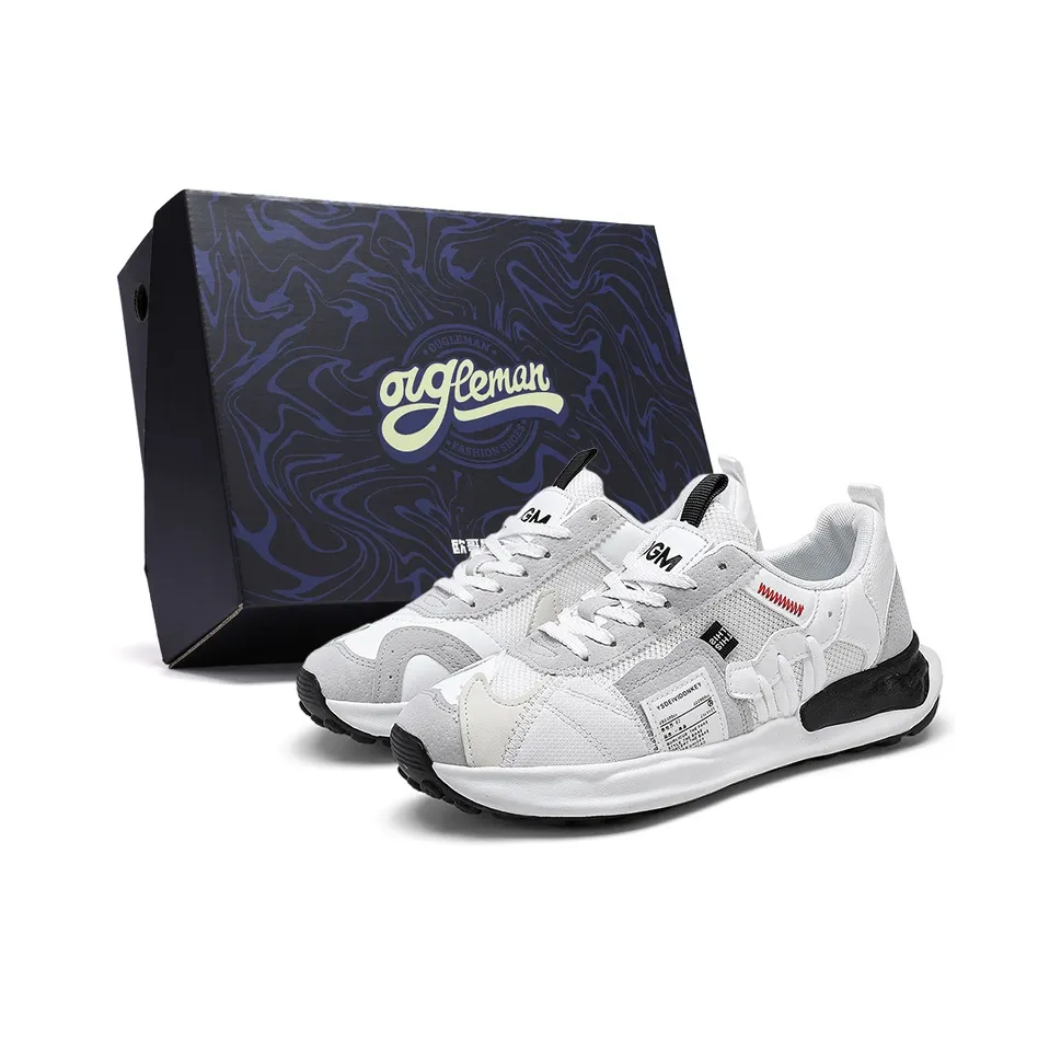 OUGLEMEN Подарочный набор Gift Box Slip-resistant Abrasion-resistant Breathable Lightweight Low-top Casual Shoes Men's