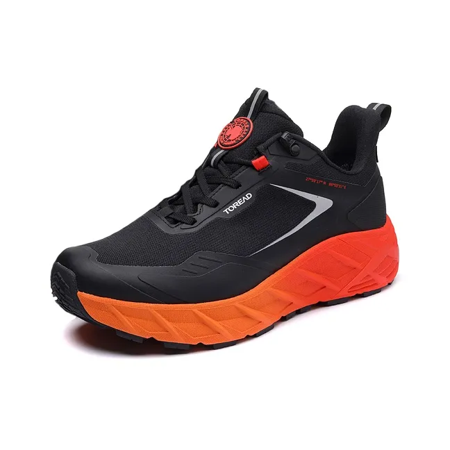 TOREAD Slip-resistant Abrasion-resistant Waterproof Low-Top Hiking Shoes Men's Black Orange TOREAD Противоскользящий Устойчивый к износу Водонепроницаемый Низкий Топ Походная обувь Мужская Черный Оранжевый