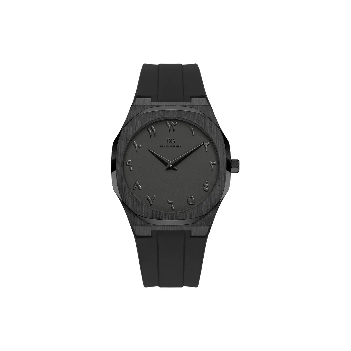 DANIEL GORMAN Daniel Golman Мужские часы Кварцевый механизм Силиконовый ремешок Часы Мужские Черный циферблат