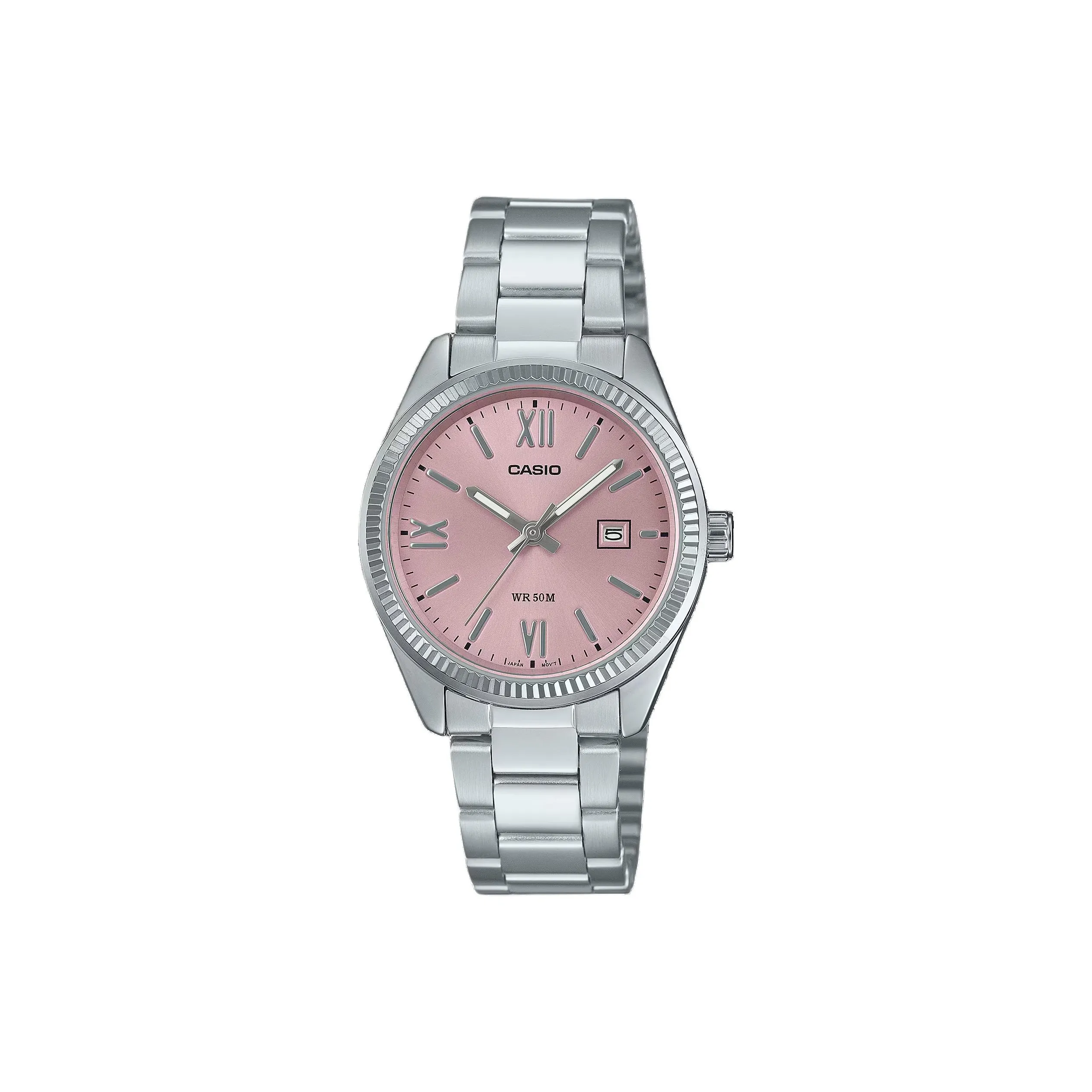 CASIO Кварцевый механизм нержавеющая сталь ремешок женские часы розовый циферблат