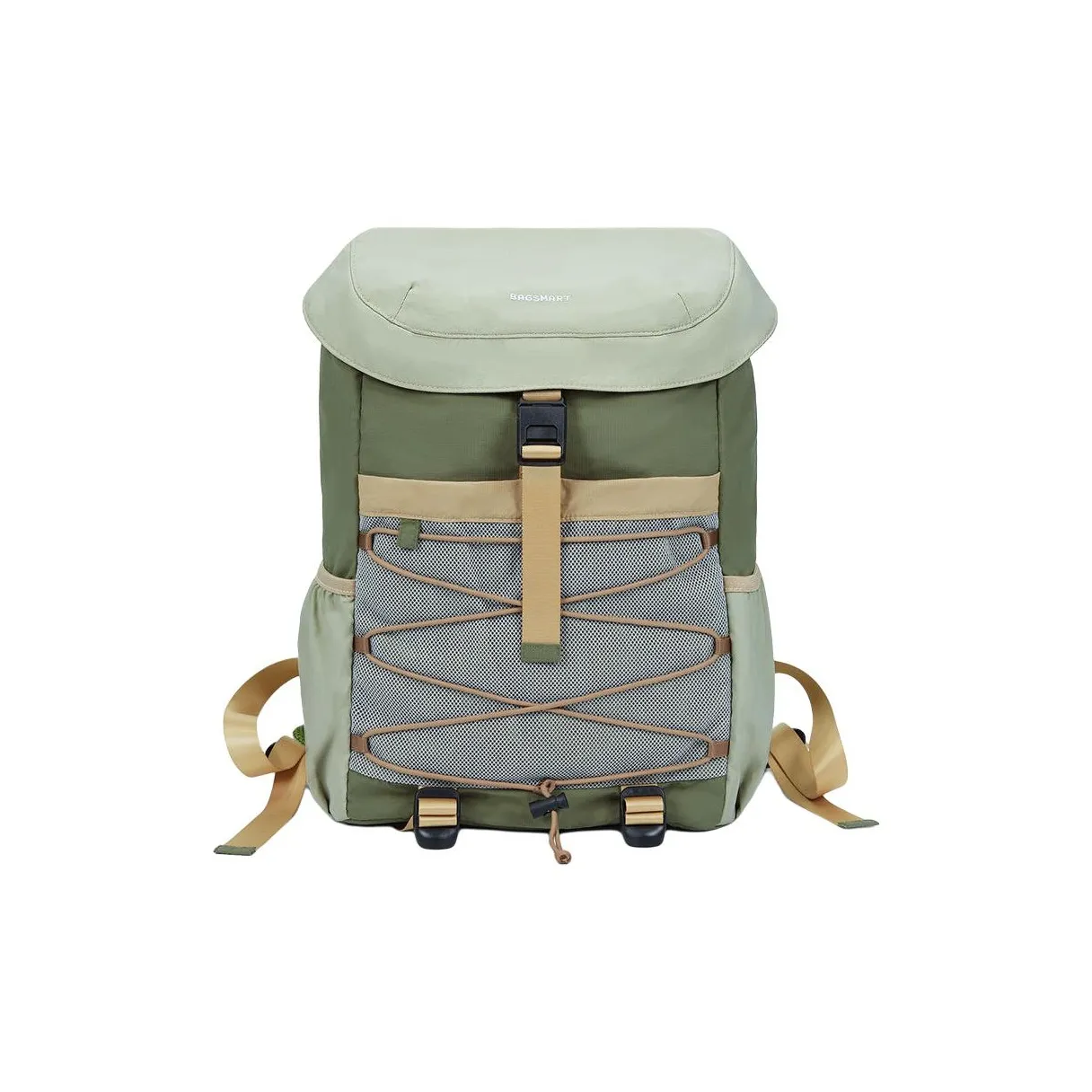 BAGSMART Nylon Backpacks Backpack Regular Unisex Olive Green/Twilight Mountain Purple/Palm Green