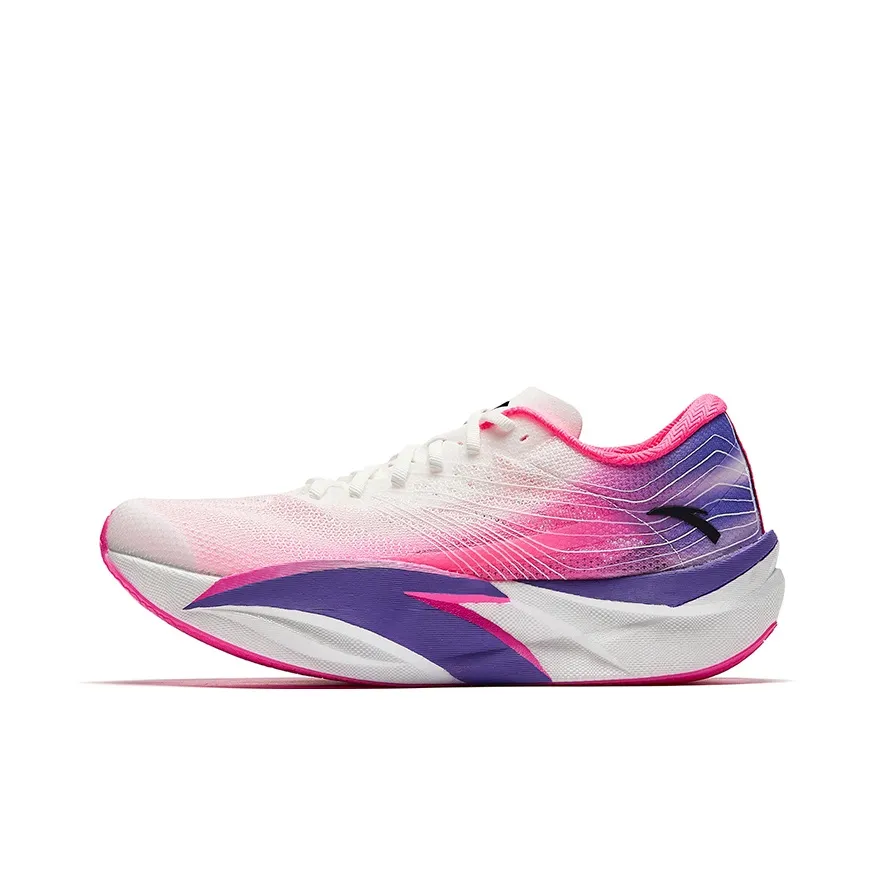 Anta C202 6.0 Cushioned Slip-Resistant Abrasion-Resistant Low-Top Carbon Plate Running Shoes Men's White Red Purple