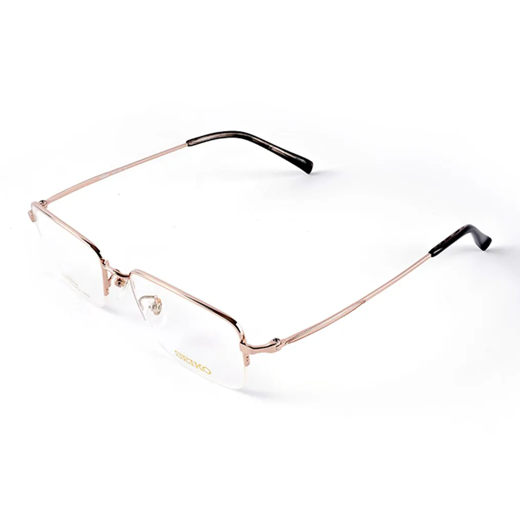 SEIKO Titanium Alloy Square Eyeglass Frames Men's Gold