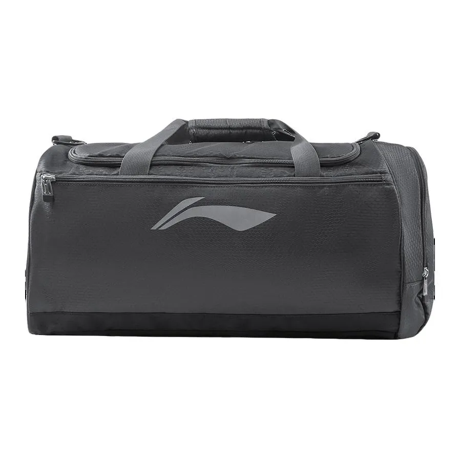 LiNing Fitness Series Polyester Crossbody Bag, Shoulder Bag, Gym Bag Large Unisex Black & Gray