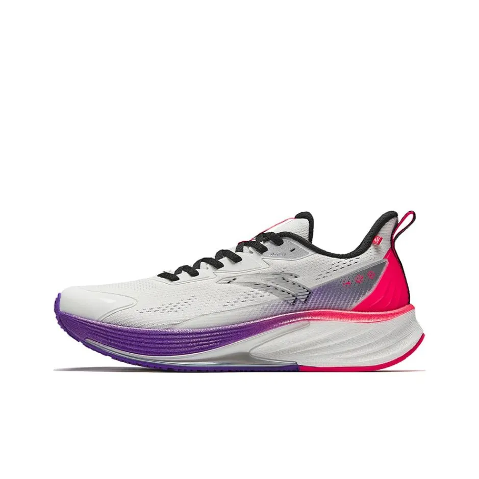 Anta Cushioning Wear Resistant Low Top Nitrogen Technology Casual Running Shoes Men's White Purple Red