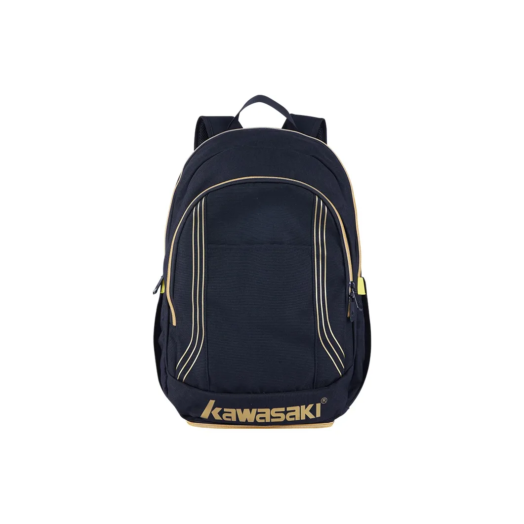 Kawasaki Fabric backpack IMOGEN Unisex Black Gold/White Gold
