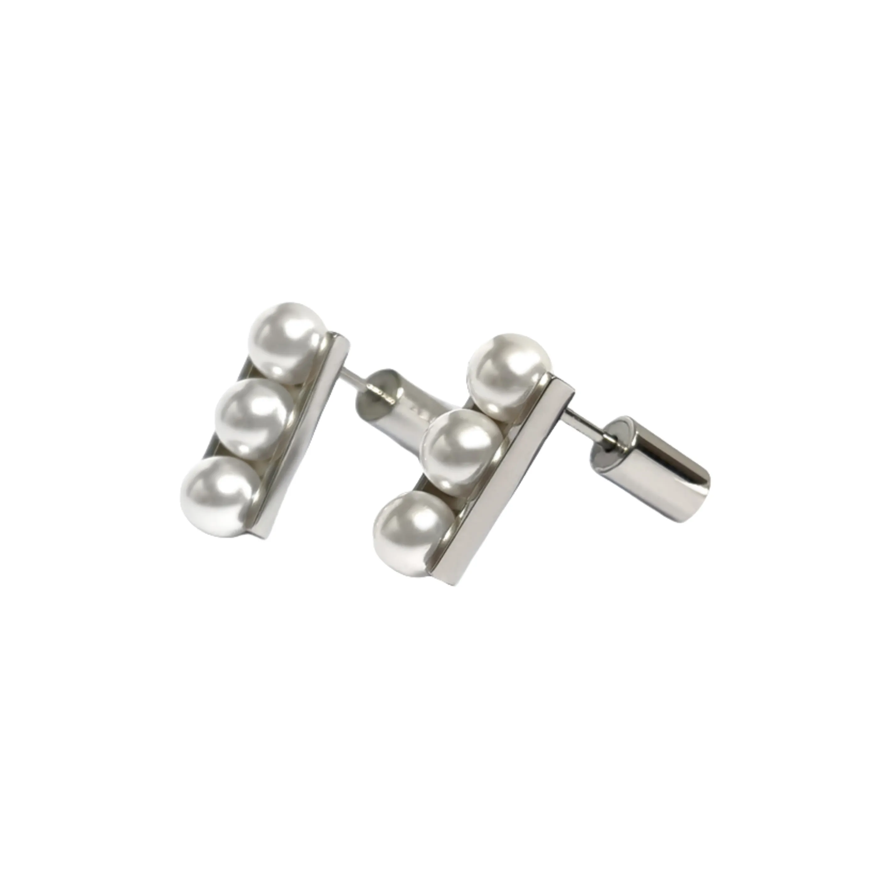 ALP JEWELRY Elegant Luxury Arts Delicate Pearl Silver Refined Niche Earrings Women's