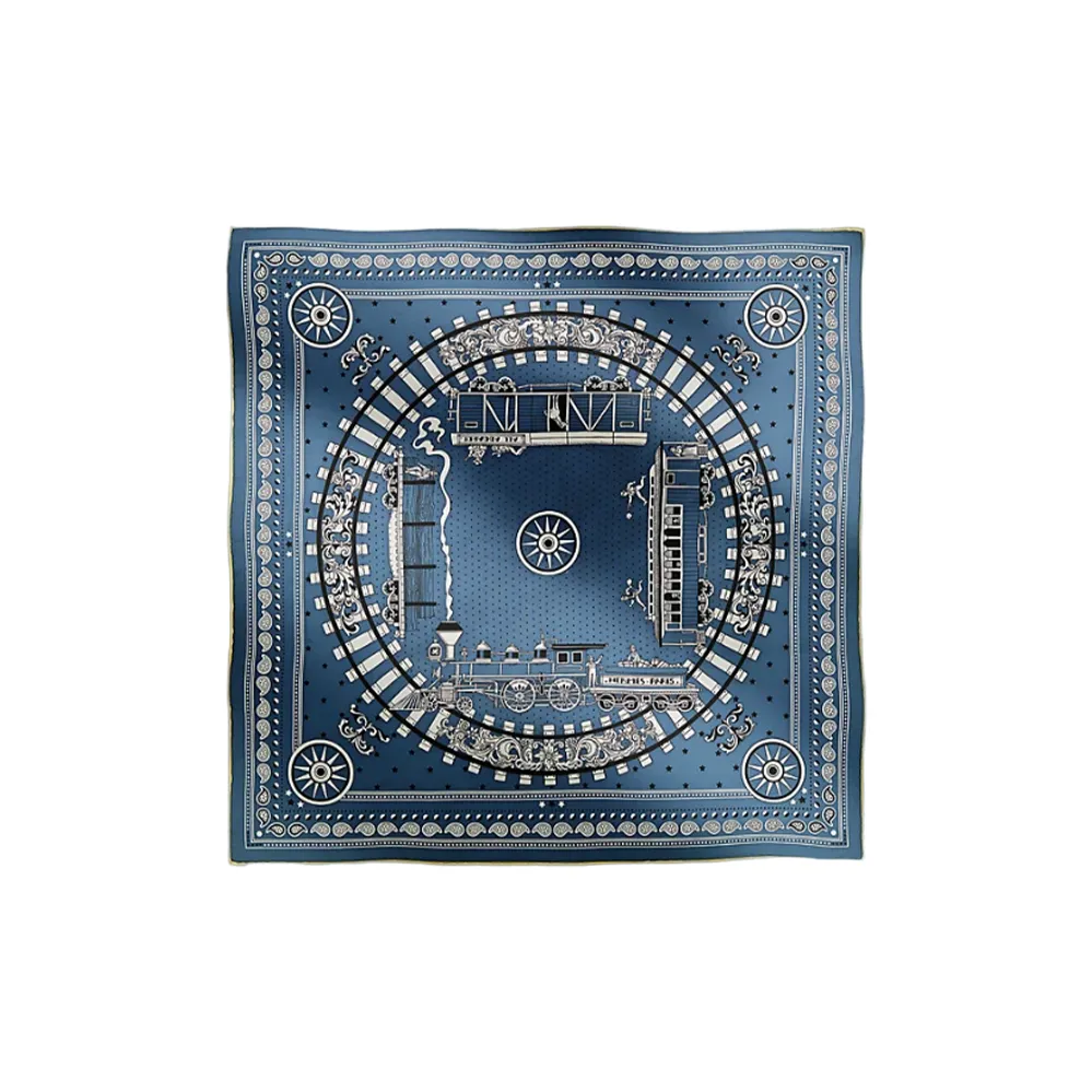 HERMES Silk Scarves Women's Blue