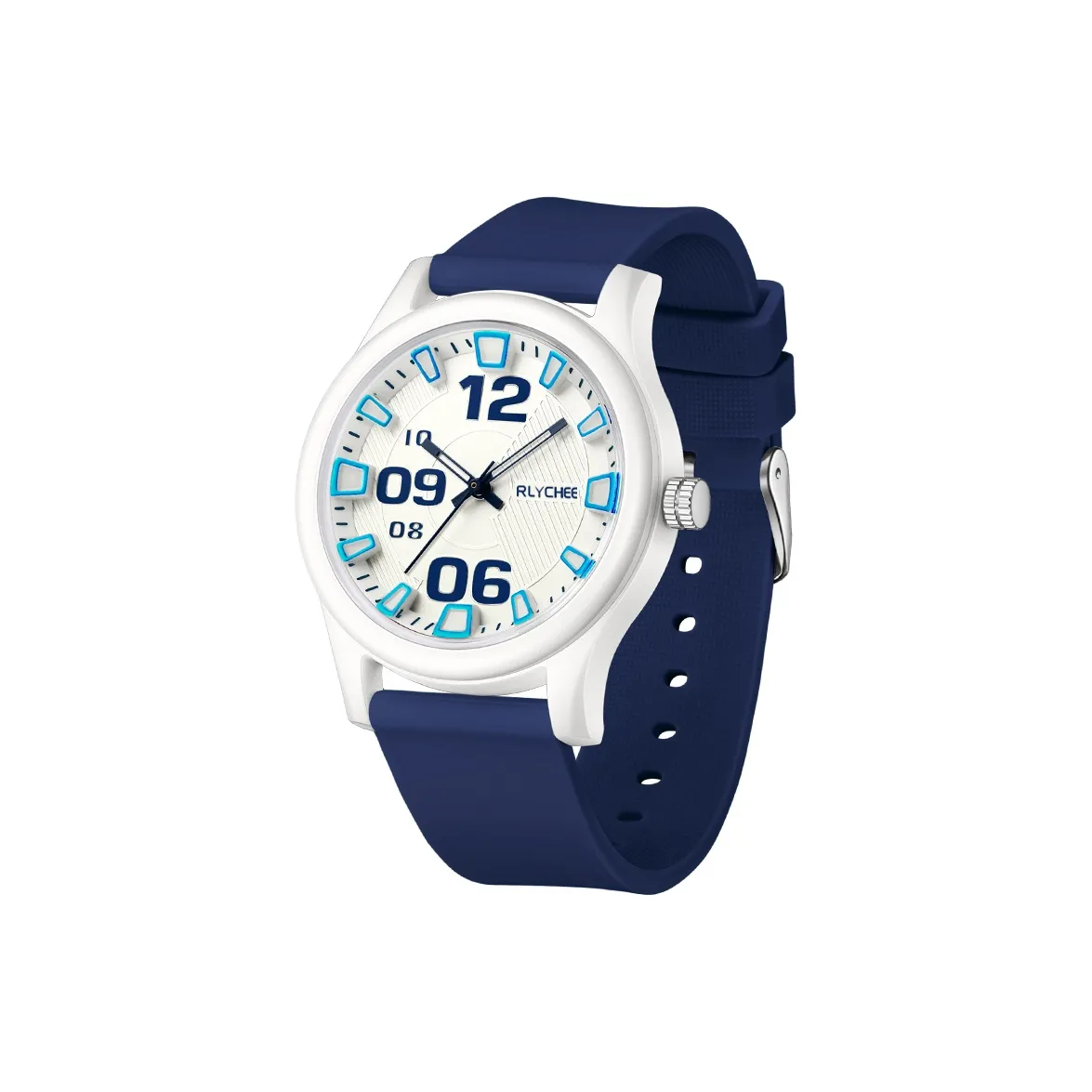 Rlychee Fashion Versatile Студенческие Часы Водонепроницаемые Кварцевые Часы с Силиконовым Ремешком Унисекс Белый Циферблат